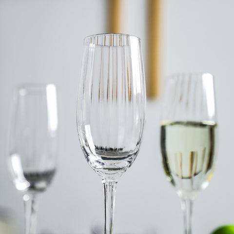 Ribbed Optic Champagne Flutes set of 4