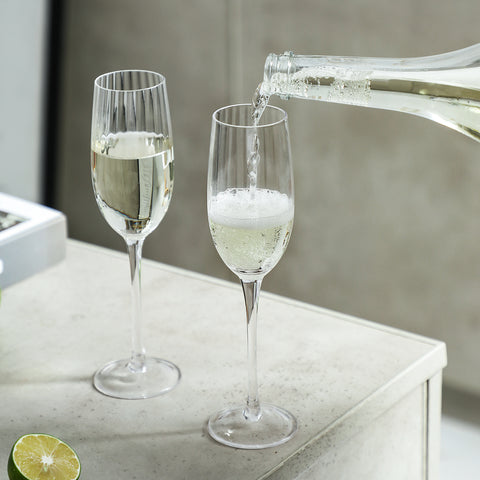 Ribbed Optic Champagne Flutes set of 4