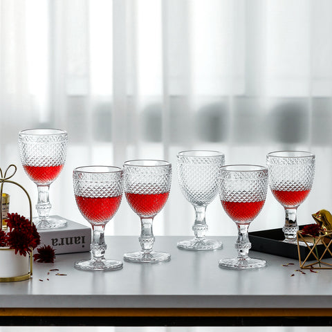 Chroma Collection Wine Goblets Glasses  set of 6, 10.6 oz