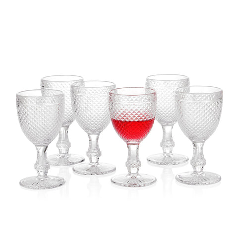 Chroma Collection Wine Goblets Glasses  set of 6, 10.6 oz