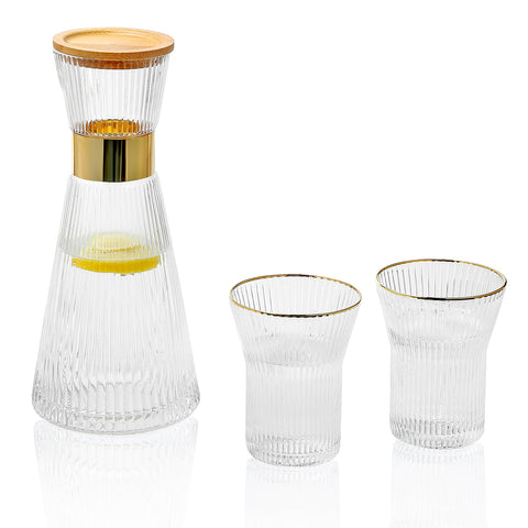 Hand-Blown Bedside Carafe and Glasses Set