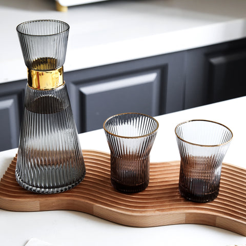 Hand-Blown Bedside Carafe and Glasses Set