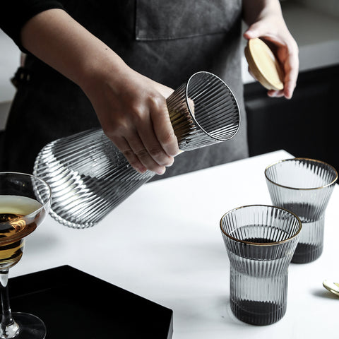 Hand-Blown Bedside Carafe and Glasses Set