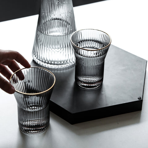 Hand-Blown Bedside Carafe and Glasses Set