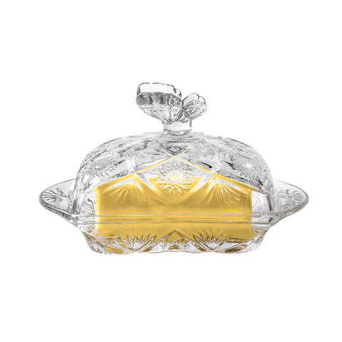 Butterfly Handle Butter Dish with Lid and Knife