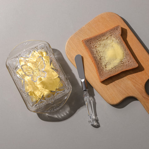 Butterfly Handle Butter Dish with Lid and Knife
