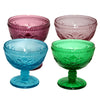 Vintage Pressed Colorful Glass Dessert Bowls (12 oz. set of 4)