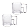 Double Handle Clear Coffee Mug Tea Cups (8 oz. set of 2)