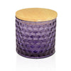 Embossed Solid Colored Glass Kitchen Canister with Wood Lid