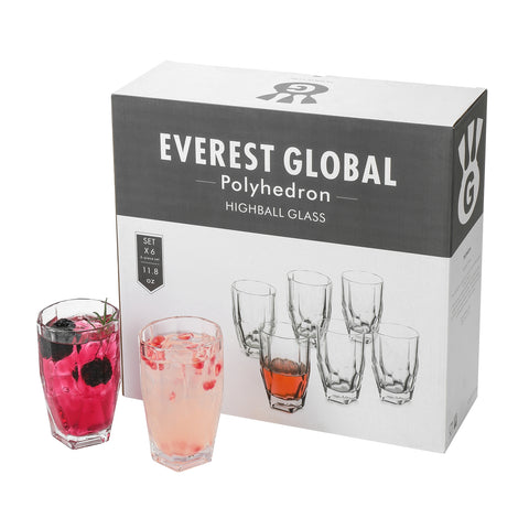 Polyhedron Highball Glasses set of 6