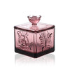 Butterfly Embossed Glass Candy Jar with Lid set of 2