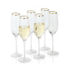Gold Rim Champagne Flutes set of 6