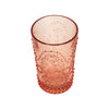 Pink Colored Embossed Water Drinking Glasses (11.5 oz. set of 4)