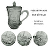 Colorful Pirate Design Tea Cups with lid (10oz,set of 2)