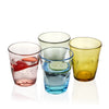 Colorful Handmade Pinch Bubbled Glass Tumbler (10.9 oz. set of 4)
