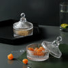 Crystal Castle Glass Candy Dish/Jar with Lid (Set of 2)