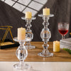 Glass Taper and Pillar Baluster Stem Candlesticks (set of 3)