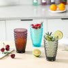 Hobnail Colorful Iced Beverage Drinking Glass 13oz Set of 6