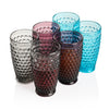 Hobnail Colorful Iced Beverage Drinking Glass 13oz Set of 6