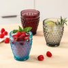 Hobnail Colorful Old Fashioned Iced Beverage Glass 10.25 oz. set of 6
