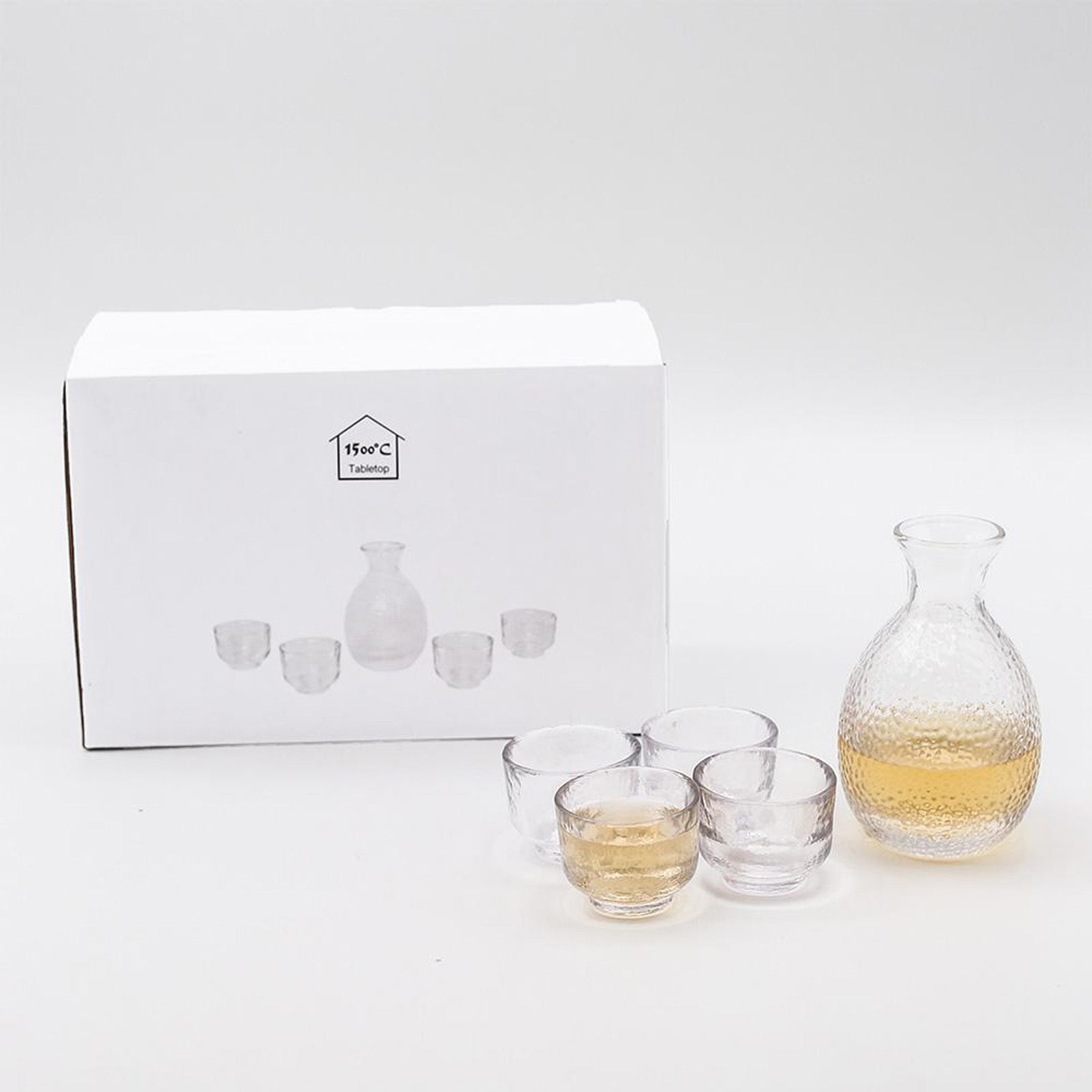 Japanese Glass Sake Set Drinkware 5 in 1 set HOMEW INC