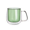 Colorful Double Wall Glass Coffee Mugs with Handle set of 4
