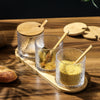 Condiment Pot with Bamboo Spoon and Lid (11 oz. set of 3)
