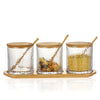 Condiment Pot with Bamboo Spoon and Lid (11 oz. set of 3)